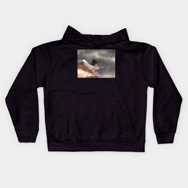 Dark-eyed junco, Wild Birds, Wildlife, Nature Kids Hoodie by sandyo2ly